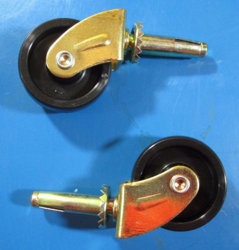 1-5/8&#034; stem black wheel caster #480-7517 pack contains (2) wheels for sale
