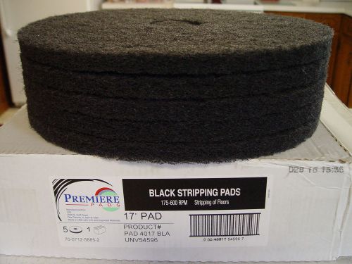 5 PREMIERE 17&#034; BLACK STRIPPING PADS NEW IN BOX