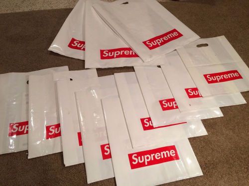 12 Set of Large/Small Supreme Plastic Shopping Bags