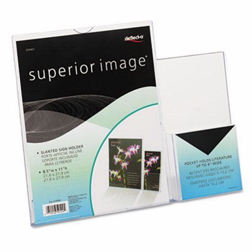 Deflect-o Superior Image Sign Holder w/Pocket, 8-1/2w x 11h, Clear (DEF599401)