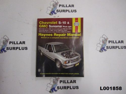 Haynes repair book chevrolet s-10 &amp; gmc sonoma pick-ups for sale