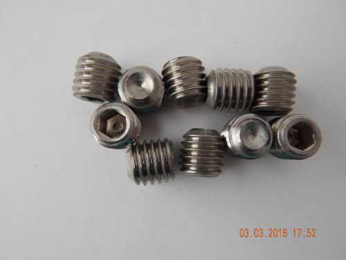 STAINLESS STEEL SOCKET SET SCREWS 1/2 - 13 x 1/2&#034;. CUP POINT ..LOT OF 10. NEW