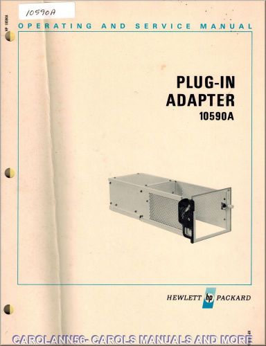 HP Manual 10590A PLUG-IN ADAPTER