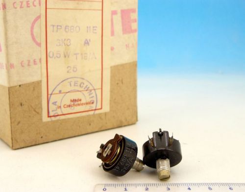 Vintage WIRE WOUND TESLA Potentiometer 3.3kOhm 3.3K Ohm 3.3 kOhm 0.5W LOT OF 8