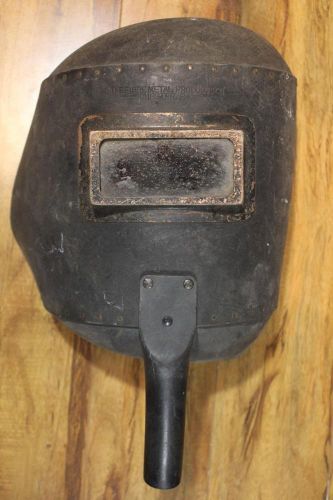 Vintage 40s? fibre metal steampunk welding handle decor goggles shield art mask for sale