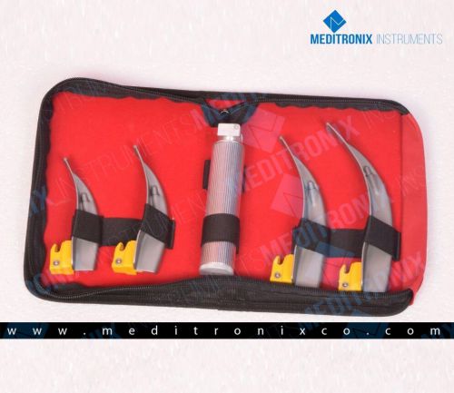 1 Sets of Mac Single Use, 4 blades, 1 handles ENT Anesthesia Intubation