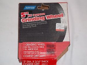 Norrton All Purpose 5&#034; Dia. x 3/4&#034; Thick x 1&#034; Coarse Grit Grinding Wheel #88215