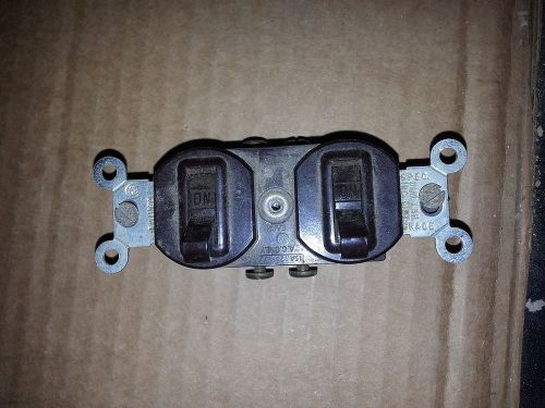 Leviton - 1 Gang 2 Toggle Switch - 15A - Duplex Plate Style (Opened)