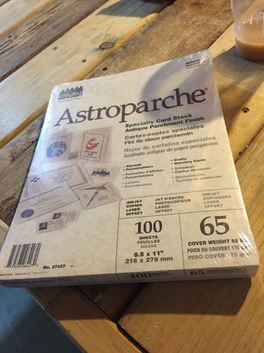 Astroparche Natural Antique Parchment Finish Premium Paper 8.5x11 100 Sheets NEW