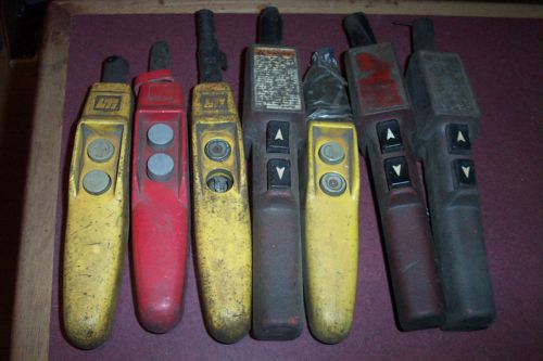 lot of 7 mixed Pendant Control Station for Chain Hoist parts or repaire