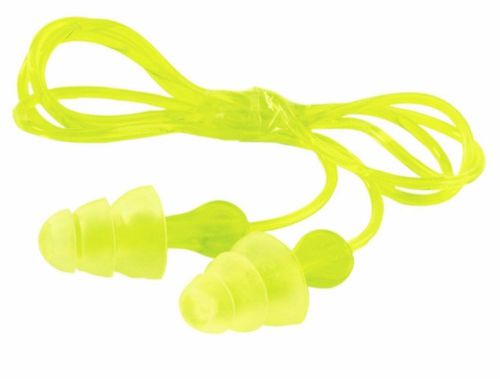Tri Flange Reusable Ear Plugs With Cord 5 PAIRS FREE SHIPPING