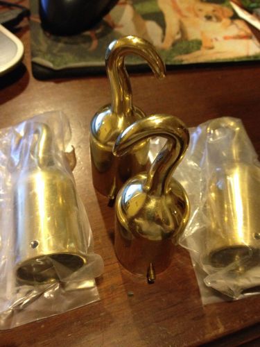 4 Spartan Brass ROPE END-HOOK -  Post Rope Hook End Shiny Brass