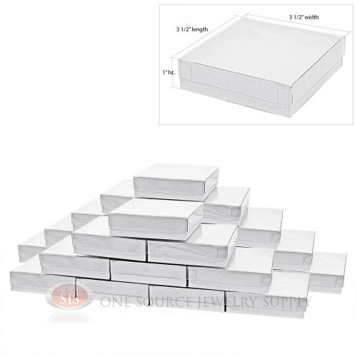 25 white view top 3 1/2&#034; x 3 1/2&#034; cotton filled gift boxes jewelry box for sale