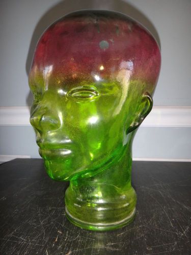 Vintage Psychedelic Glass Mannequin Head Hat Model Spain Rare Weird Kaleidoscope