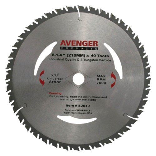 Avenger Product Avenger AV-82540 Smooth cutting saw Blade, 8-1/4-inch by 40