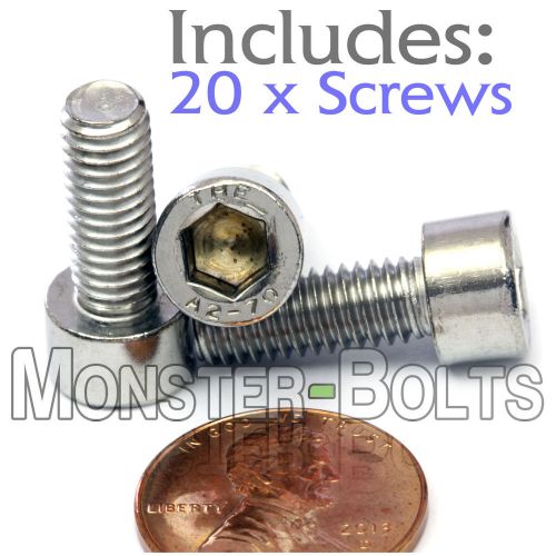 M6 x 16mm – qty 20 – din 912 socket head cap screws - stainless steel a2 / 18-8 for sale