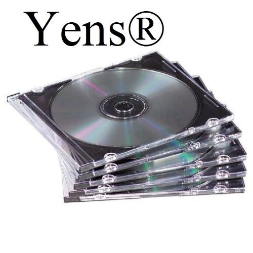 Yens® 100 New Black Single Slim CD DVD Jewel Case 5.2mm 100#5BCD