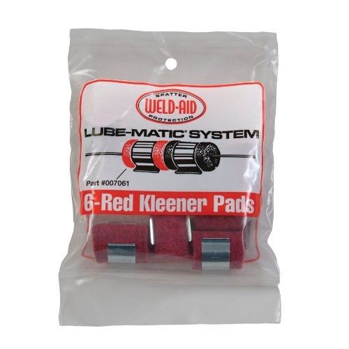 Weld aid weld-aid lube-matic wire kleener pad, red (pack of 6) for sale
