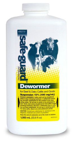 Safe-Guard (Fenbendazole) Dewormer Liquid 1000ml For Goats Beef &amp; Dairy Cattle