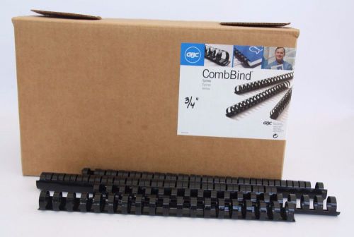 Lot of 113 Black 3/4 Inch-Diameter Plastic Binding Combs Spines 10.75&#034; Long