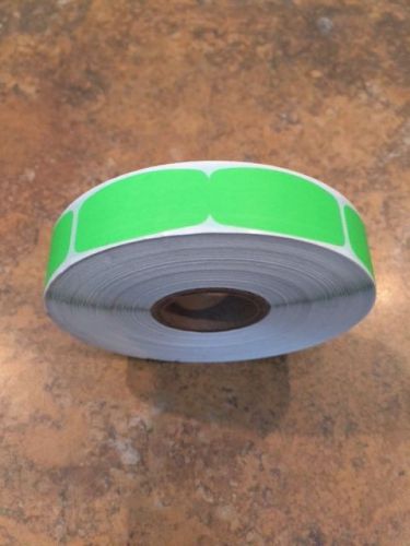 .625&#034; x 1.25&#034; blank GREEN LABELS 1000 PER ROLL GREAT STICKERS
