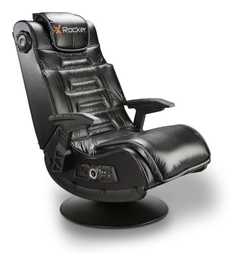 X Rocker 51396 Pro Series Pedestal 2.1 Video Gaming Chair Wireless New Black TV