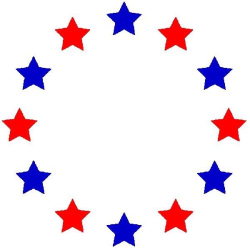 30 Custom Patriotic Ring of Stars Personalized Address Labels