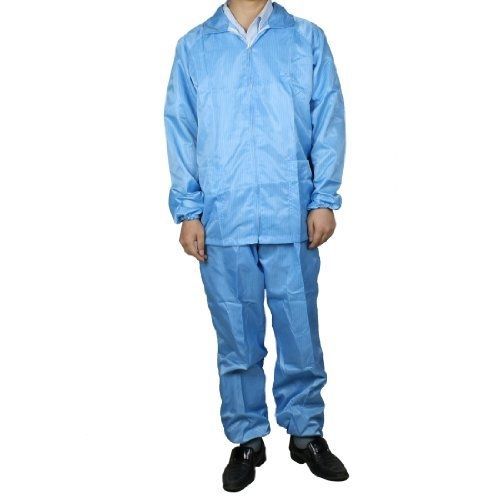 Amico Unisex Blue Stripes Anti Static Overall Suit Uniform M