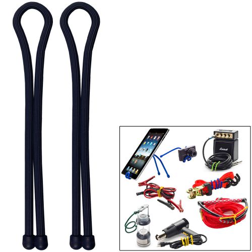 Nite Ize Gear Tie 18&#034; inch Black Reusable Waterproof Rubber 2-Pack Twist Ties