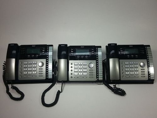 Lot of 3 RCA 25424RE1 4-Line Expandable System Phones Call Waiting READ