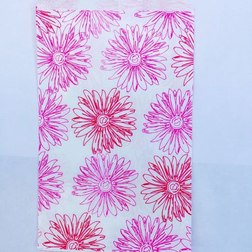 500 pc 4x6 inch PINK FLOWER Print Paper Merchandise Bags.