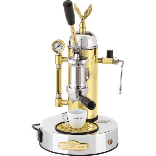 Elektra Micro Casa Chrome Brass Manual Lever Espresso &amp; Cappuccino Machine 220V