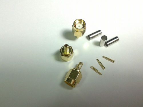 100pcs Gold plated SMA male crimp for RG174 RG179 RG316 RG188 adapter