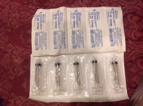 Kendall Monoject 12mL Syringes w/ Luer-Lock Tip without needle (pack of 5)