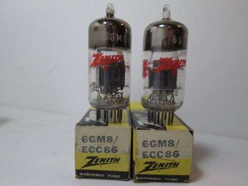 Pair nos zenith (valvo made) 6gm8 ecc86 vacuum tubes tested great #f.@979 for sale