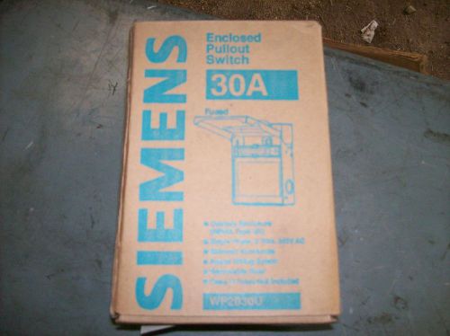 SIEMENS 30A ENCLOSED PULLOUT SWITCH WF 20304