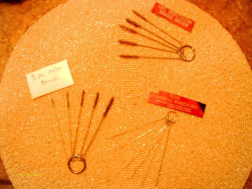 3 brush sets w/ring brass, nylon w/ stiff bristles mini micro precision needle for sale