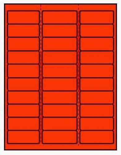 3,000 Label Outfitters? 2-5/8 x 1 inch Neon Red LASER ONLY Address Labels, 100