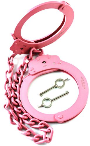 Peerless m753 pink police leg irons prison restraints usa made bondage cuffs new for sale