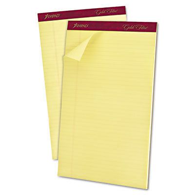 Gold Fibre Pads, 8 1/2 x 14, Canary, 50 Sheets, Dozen, Sold as 1 Dozen