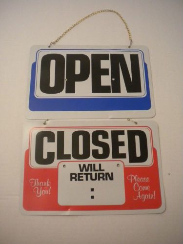 DOOR SIGN OPEN CLOSE DOOR SIGN PLEASE CALL AGAIN WILL RETURN THANK YOU