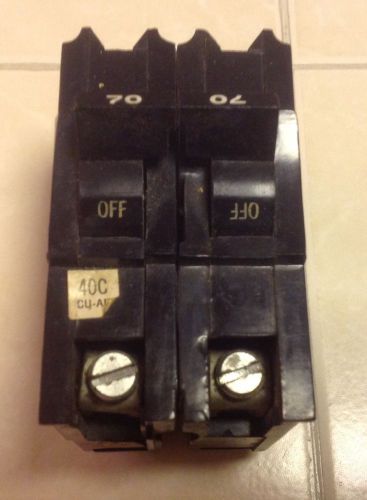 ORIGINAL FEDERAL PACIFIC 70 AMP 2 POLE CIRCUIT BREAKER BOLT ON  TYPE NB
