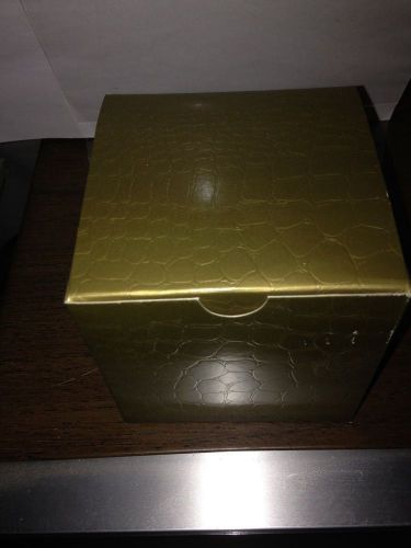 Gold Alligator Embossed Tuck Top Boxes, 4x4x4, Box of 100