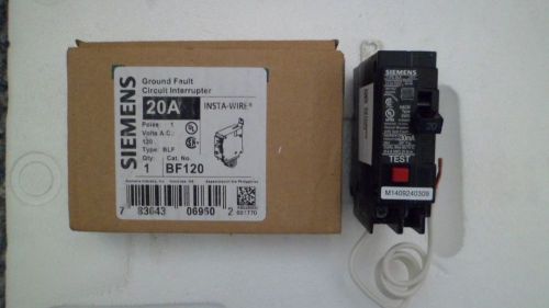 SIEMANS BF 120 20 AMP/120 V/TYPE BLF/ GROUND FAULT CIRCUIT INTERRUPTER