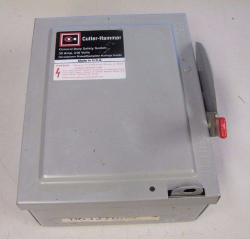 CUTLER HAMMER DG321UGB 30A 30 A AMP 240V NON FUSIBLE SAFETY DISCONNECT SWITCH