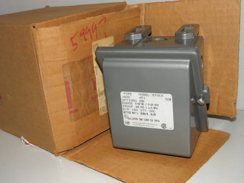 Lot #4 United Electric Controls Pressure Switch Type J400 Model 451 Proof 225 PS