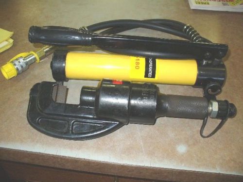Hydraulic cutter with hand pump. bolt and rod cutter. yindu tools cp-180 &amp; fyg25 for sale