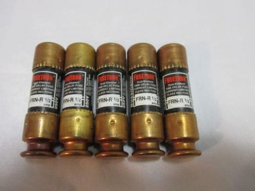 New nos lot of (5) fusetron frn-r-1/2 dual-element time-delay fuses for sale