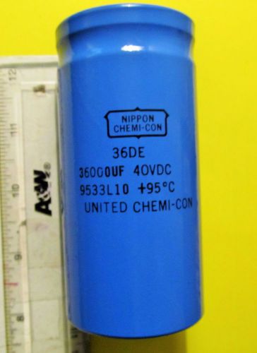 Electrolytic Capacitor,United Chemicon/Nippon,36DE, 36000uF 40VDC,RDL,1 Pc