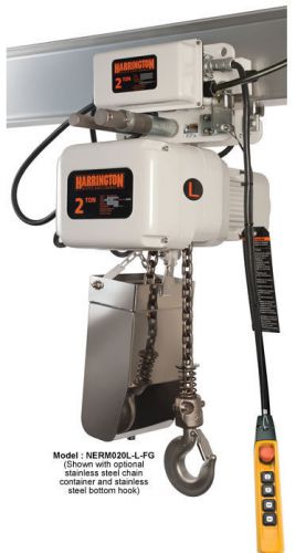Harrington nerm010l-l/s-fg-20 electric chain hoist 20&#039; of lift 1 ton for sale